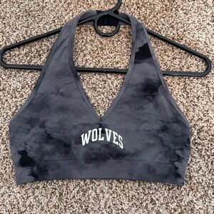 Darc Sport seamless halter sports bra - “black ghost clouds”